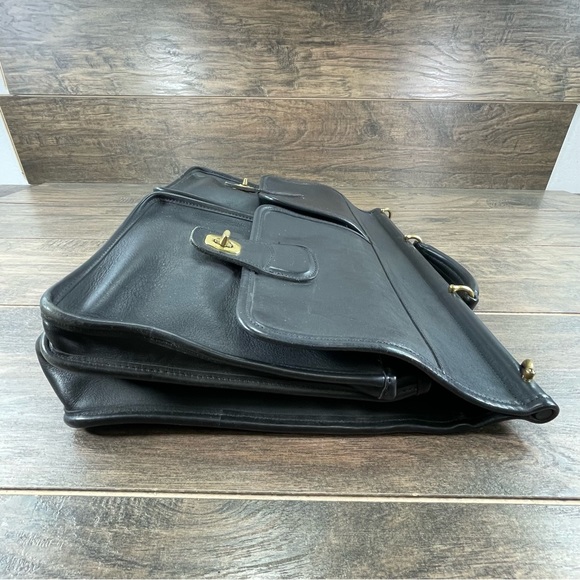 VTG Coach 5279 Black Leather Messenger Briefcase USA - Picture 5 of 13